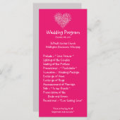 25 4x9 Huwelijksprogramma Roze Bloembladeren Bloem Programmakaart (Voorkant / Achterkant)