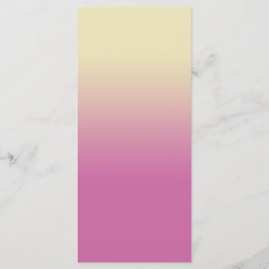 25 4x9 Huwelijksprogramma Roze Ombre Sunset Fade R Programmakaart (Achterkant)