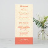 25 4x9 huwelijksprogramma roze/perzik formele rol programmakaart (Staand voorkant)