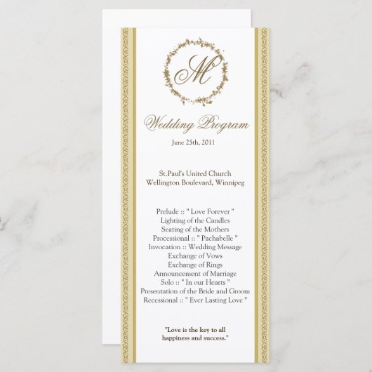 25 4x9 huwelijksprogramma Sandy Beach Programmakaart (Voorkant / Achterkant)