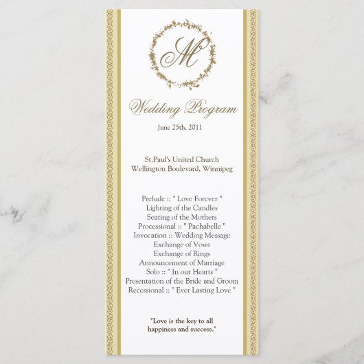 25 4x9 huwelijksprogramma Sandy Beach Programmakaart (Voorkant)