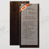 25 4x9 Huwelijksprogramma Schuur Hout Rustiek Land Programmakaart (Voorkant / Achterkant)