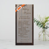 25 4x9 Huwelijksprogramma Schuur Hout Rustiek Land Programmakaart (Staand voorkant)