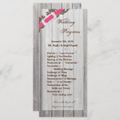 25 4x9 Huwelijksprogramma Schuur Hout Wit Wassen R Programmakaart (Voorkant / Achterkant)