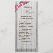 25 4x9 Huwelijksprogramma Schuur Hout Wit Wassen R Programmakaart (Voorkant)