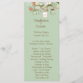 25 4x9 Huwelijksprogramma Spring Floral Mason Jars Programmakaart (Voorkant)