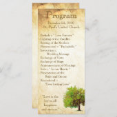 25 4x9 Huwelijksprogramma Spring Tree Aged Paper V Programmakaart (Voorkant / Achterkant)