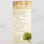 25 4x9 Huwelijksprogramma Spring Tree Aged Paper V Programmakaart (Voorkant)