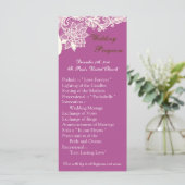 25 4x9 Huwelijksprogramma Victoriaans Lace Orch Programmakaart (Staand voorkant)