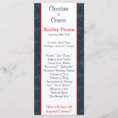 25 4x9 Huwelijksprogramma Vliegtuig Vlucht blauw/r Programmakaart (Voorkant)