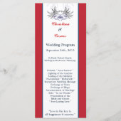 25 4x9 huwelijksprogramma White Dove Red Blue BG R Programmakaart (Voorkant)