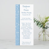 25 4x9 huwelijksprogramma Winter Blauwe Kerstmis Programmakaart (Staand voorkant)