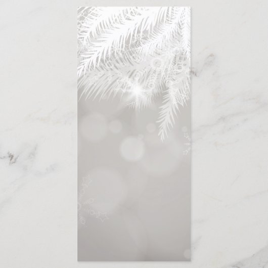 25 4x9 Huwelijksprogramma Winter White Pine Tree N Programmakaart (Achterkant)
