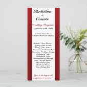 25 4x9 Huwelijksprogramma Witte Boom Rode Zwarte S Programmakaart (Staand voorkant)