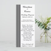 25 4x9 Huwelijksprogramma Zwart Grijs Bloeiende St Programmakaart (Staand voorkant)
