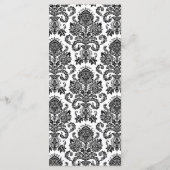 25 4x9 Huwelijksprogramma Zwart Wit Damask Lace Pr Programmakaart (Achterkant)