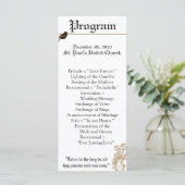 25 4x9 Trouwprogramma Formele Tortelduifjes Duif Programmakaart (Staand voorkant)