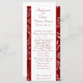 25 4x9 Trouwprogramma Kerst Rode Sneeuwvlokken Programmakaart (Voorkant / Achterkant)