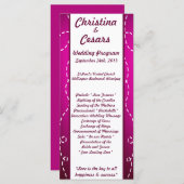 25 4x9 Trouwprogramma Papier Plane Paarse Loop Pur Programmakaart (Voorkant / Achterkant)