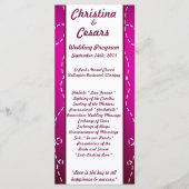 25 4x9 Trouwprogramma Papier Plane Paarse Loop Pur Programmakaart (Voorkant)