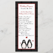 25 4x9 Trouwprogramma Penguin Love Paar Mate voor Programmakaart (Voorkant)