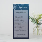 25 4x9 Trouwprogramma Winter Sneeuwvlokken Sneeuw  Programmakaart (Staand voorkant)