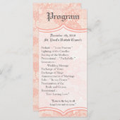 25 4x9 Wedding Program Country Coral Lace Print Programmakaart (Voorkant / Achterkant)