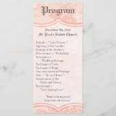 25 4x9 Wedding Program Country Coral Lace Print Programmakaart (Voorkant)