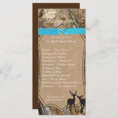 25 4x9 Wedding Program Hunters Camo Camoflauge Dee Programmakaart (Voorkant / Achterkant)
