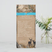 25 4x9 Wedding Program Hunters Camo Camoflauge Dee Programmakaart (Staand voorkant)