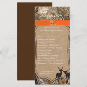 25 4x9 Wedding Program Hunters Camo Camoflauge Dee Programmakaart (Voorkant / Achterkant)