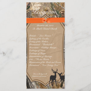 25 4x9 Wedding Program Hunters Camo Camoflauge Dee Programmakaart