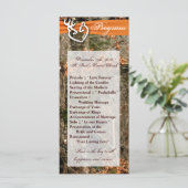 25 4x9 Wedding Program Hunting Deer Doe Buck Camo Programmakaart (Staand voorkant)