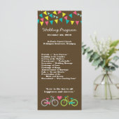 25 4x9 Wedding Program Love Lovers Bikes Bicycle Programmakaart (Staand voorkant)
