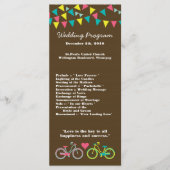 25 4x9 Wedding Program Love Lovers Bikes Bicycle Programmakaart (Voorkant)