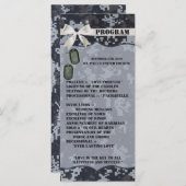 25 4x9 Wedding Program Navy DIGITAL PRINT Uniform Programmakaart (Voorkant / Achterkant)