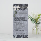 25 4x9 Wedding Program Navy DIGITAL PRINT Uniform Programmakaart (Staand voorkant)