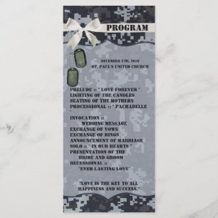 25 4x9 Wedding Program Navy DIGITAL PRINT Uniform Programmakaart