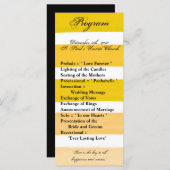 25 4x9 Wedding Program Ombre Stripe Yellow Line Programmakaart (Voorkant / Achterkant)