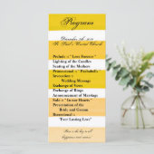 25 4x9 Wedding Program Ombre Stripe Yellow Line Programmakaart (Staand voorkant)