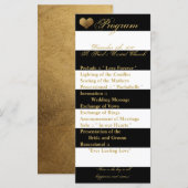 25 4x9 Wedding Programma Modern Stripe Black White Programmakaart (Voorkant / Achterkant)