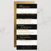 25 4x9 Wedding Programma Modern Stripe Black White Programmakaart (Voorkant / Achterkant)