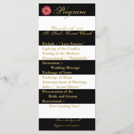 25 4x9 Wedding Programma Modern Stripe Black White Programmakaart