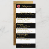 25 4x9 Wedding Programma Modern Stripe Black White Programmakaart (Voorkant / Achterkant)