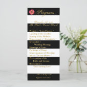 25 4x9 Wedding Programma Modern Stripe Black White Programmakaart (Staand voorkant)