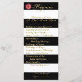 25 4x9 Wedding Programma Modern Stripe Black White Programmakaart (Voorkant)