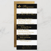 25 4x9 Wedding Programma Modern Stripe Black White Programmakaart (Voorkant / Achterkant)