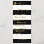 25 4x9 Wedding Programma Modern Stripe Black White Programmakaart (Voorkant)