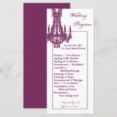 25 4x9 Wedding Programme Crystal Chandelier Glitz Programmakaart (Voorkant / Achterkant)