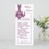 25 4x9 Wedding Programme Crystal Chandelier Glitz Programmakaart (Staand voorkant)
